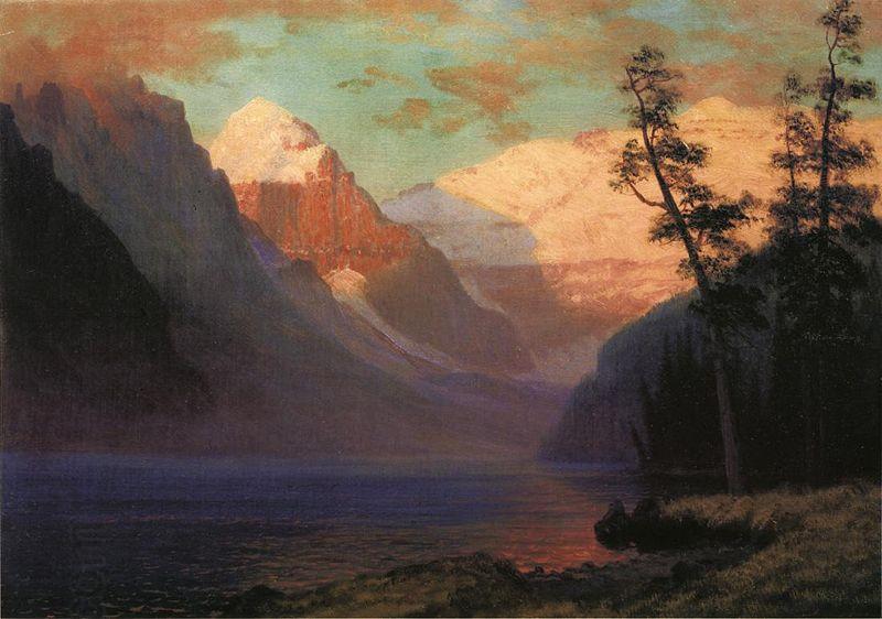 Albert Bierstadt Evening Glow at Lake Louise, Rocky Mountains, Canada China oil painting art